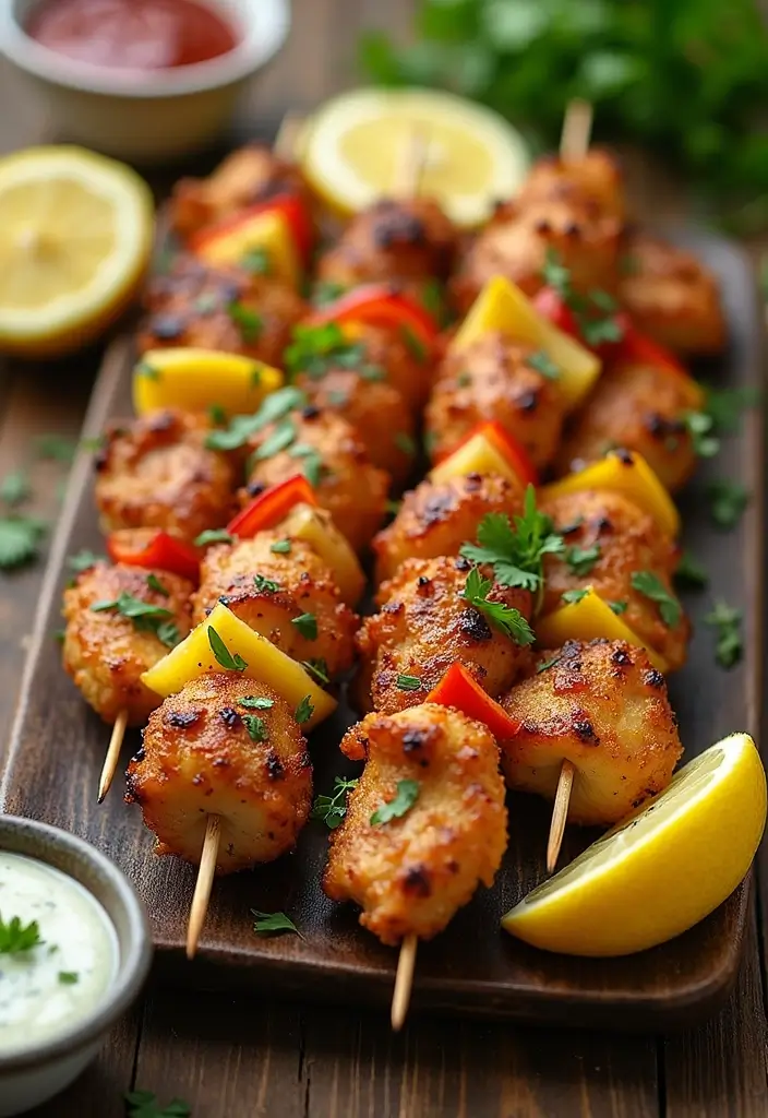 27 Lemon Chicken Breast Recipes That Feel Bright and Healthy - 16. Lemon Spiced Chicken Kebabs