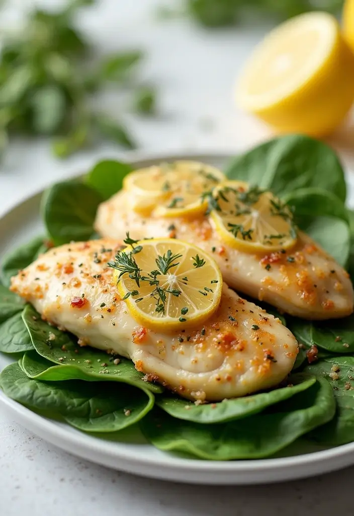 27 Lemon Chicken Breast Recipes That Feel Bright and Healthy - 17. Lemon Garlic Chicken with Spinach