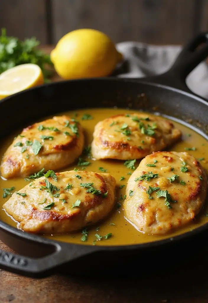 27 Lemon Chicken Breast Recipes That Feel Bright and Healthy - 20. Lemon-Mustard Chicken Skillet