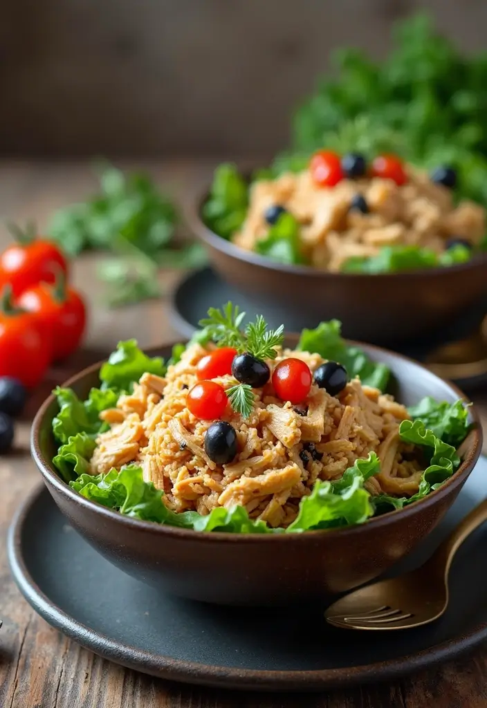 27 Low Carb Shredded Chicken Recipes That Make Meal Prep Easy - 13. Shredded Chicken Mediterranean Bowl