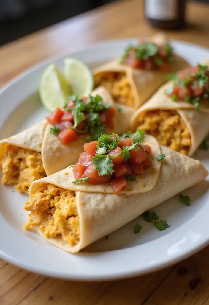 27 Low Carb Shredded Chicken Recipes That Make Meal Prep Easy - 16. Shredded Chicken Breakfast Burritos