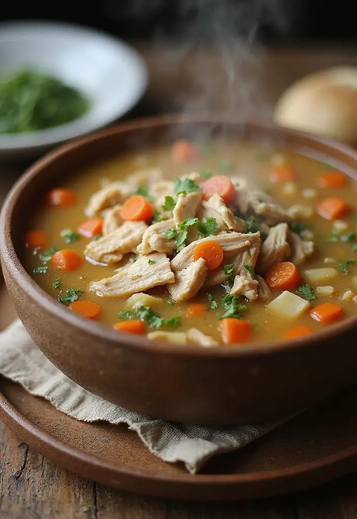 27 Low Carb Shredded Chicken Recipes That Make Meal Prep Easy - 23. Shredded Chicken and Vegetable Soup