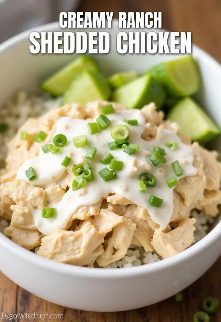 27 Shredded Chicken Instant Pot Recipes That Cook Fast - 2. Creamy Ranch Shredded Chicken