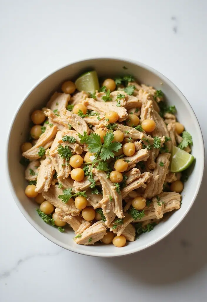 27 Shredded Chicken Instant Pot Recipes That Cook Fast - 27. Shredded Chicken and Chickpea Salad