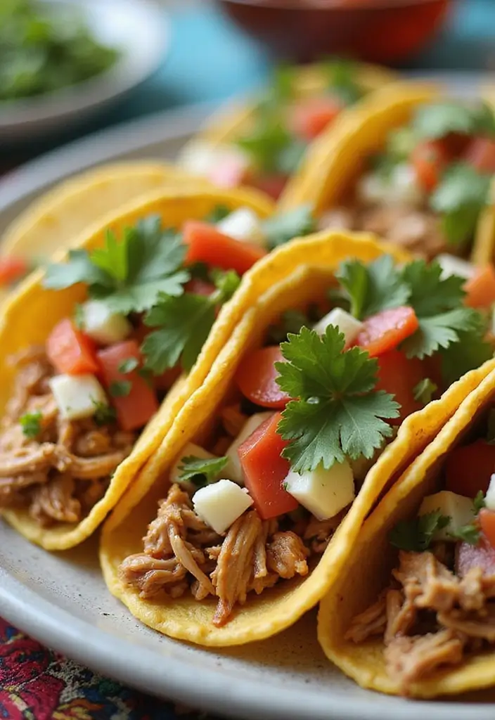 27 Shredded Chicken Instant Pot Recipes That Cook Fast - 3. Mexican Shredded Chicken Tacos