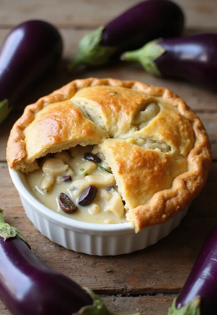 27 Sourdough Chicken Pot Pie Recipes That Are Rustic & Delicious - 26. Sourdough Chicken Pot Pie with Eggplant