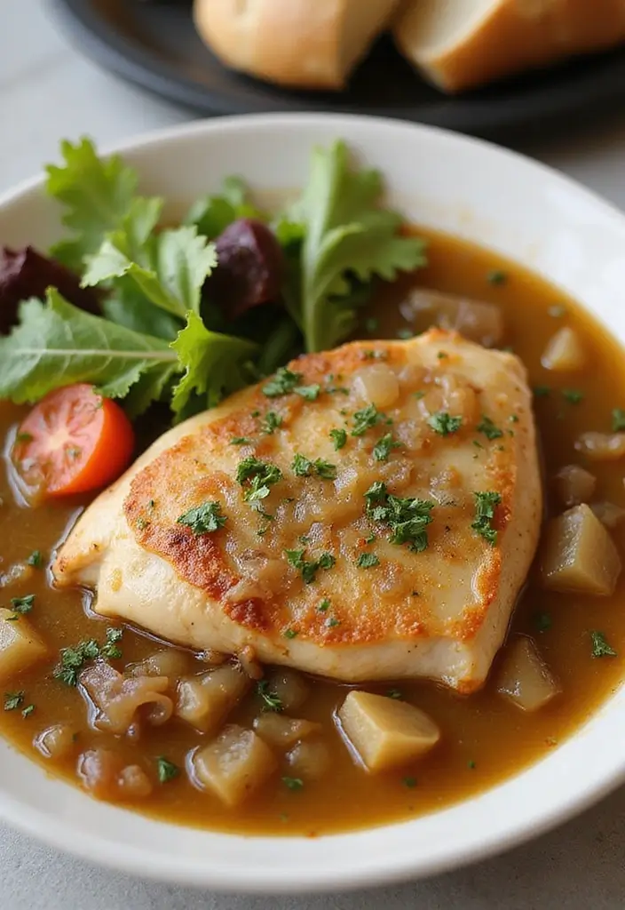 28 Baked Bone-In Chicken Breast Recipes That Stay Moist & Tender 14 28 Baked Bone-In Chicken Breast Recipes That Stay Moist & Tender - 13. Onion Soup Chicken