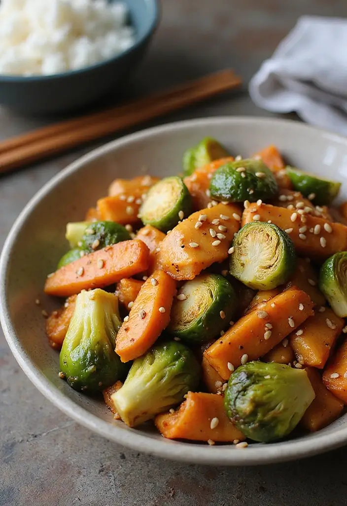 28 Chicken and Brussel Sprouts Recipes That Are Light & Nutritious - 3. Spicy Chicken & Brussels Sprouts Stir-Fry