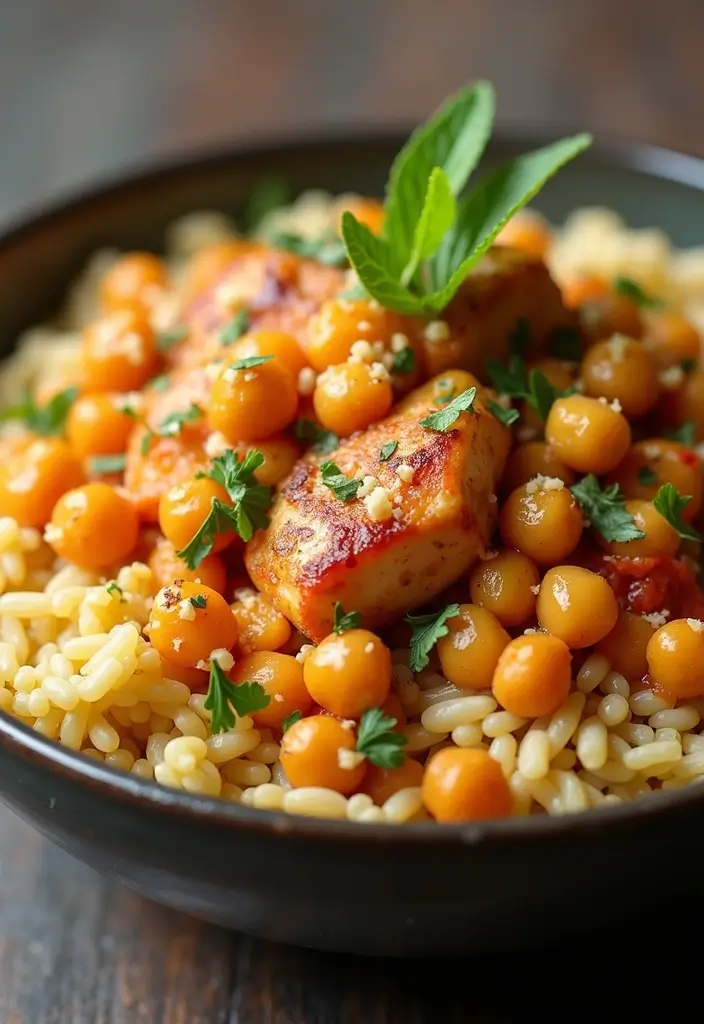 28 Chicken and Orzo Recipes That Are Mediterranean Inspired - 12. Chickpea and Chicken Orzo Delight