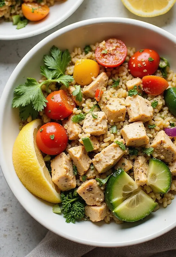 28 Chicken and Orzo Recipes That Are Mediterranean Inspired - 15. Mediterranean Lemon Chicken and Orzo Bowls