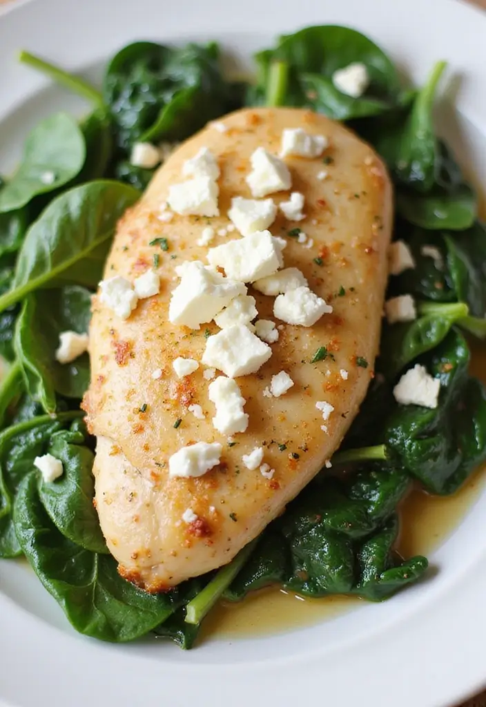 28 Creamy Lemon Pepper Chicken Recipes That Pop with Flavor - 12. Lemon Pepper Chicken with Spinach and Feta