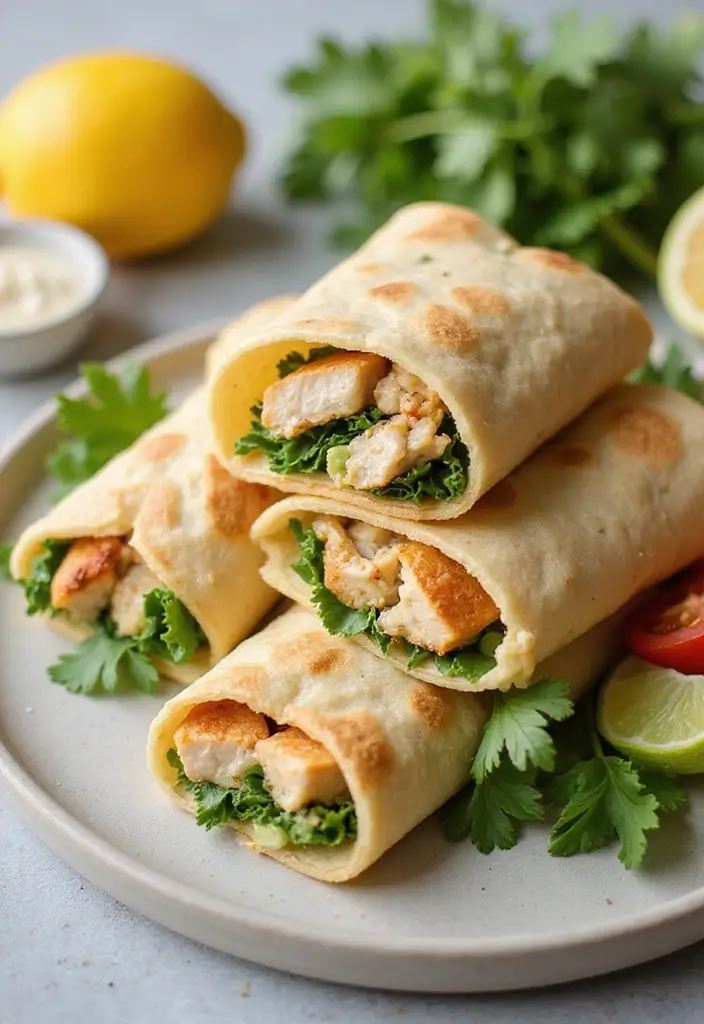 28 Creamy Lemon Pepper Chicken Recipes That Pop with Flavor - 13. Lemon Pepper Chicken Wraps