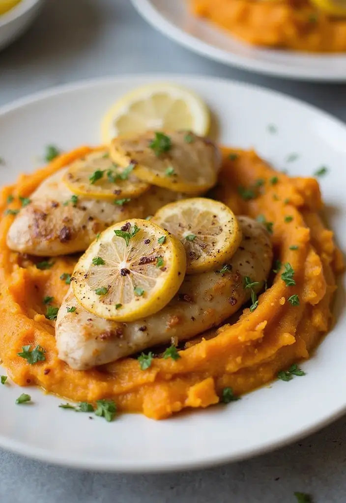 28 Creamy Lemon Pepper Chicken Recipes That Pop with Flavor - 15. Lemon Pepper Chicken and Sweet Potato Mash