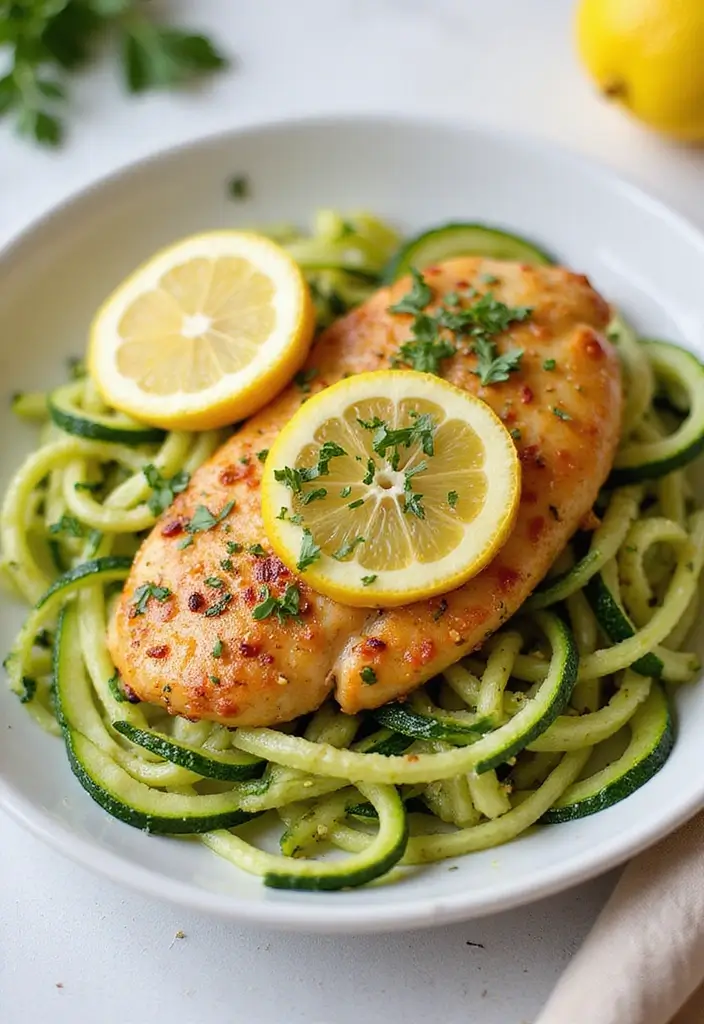 28 Creamy Lemon Pepper Chicken Recipes That Pop with Flavor - 17. Lemon Pepper Chicken and Zucchini Noodles