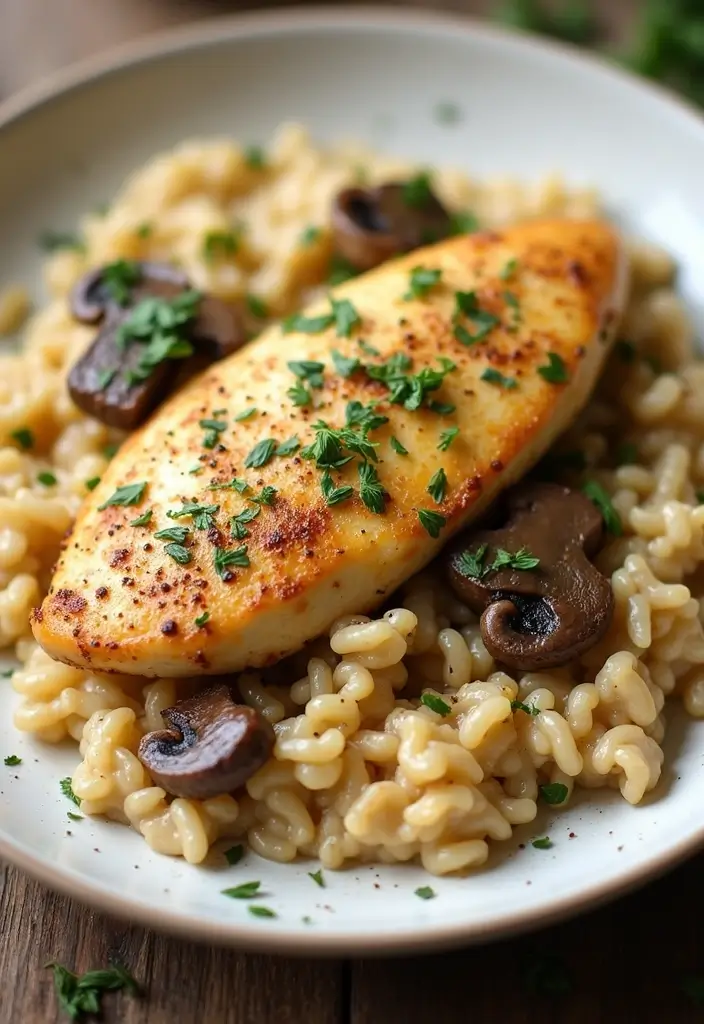 28 Creamy Lemon Pepper Chicken Recipes That Pop with Flavor - 18. Creamy Lemon Pepper Chicken and Mushroom Risotto