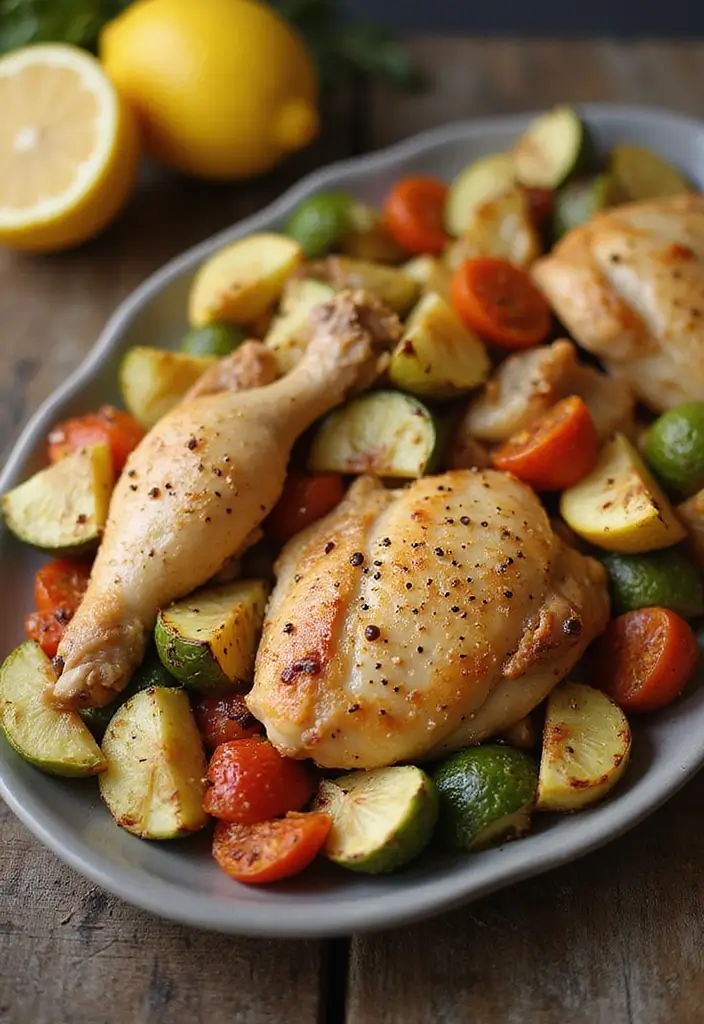 28 Creamy Lemon Pepper Chicken Recipes That Pop with Flavor - 19. Lemon Pepper Chicken with Roasted Vegetables