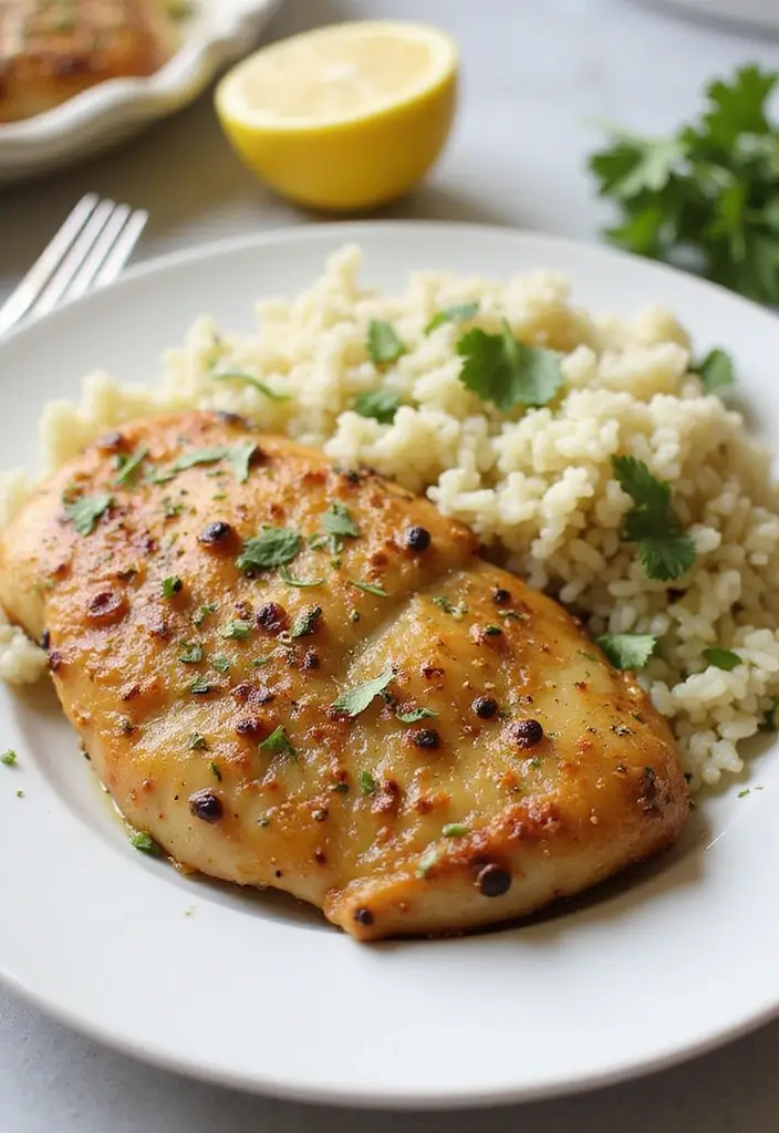 28 Creamy Lemon Pepper Chicken Recipes That Pop with Flavor - 22. Lemon Pepper Chicken with Cilantro Lime Rice