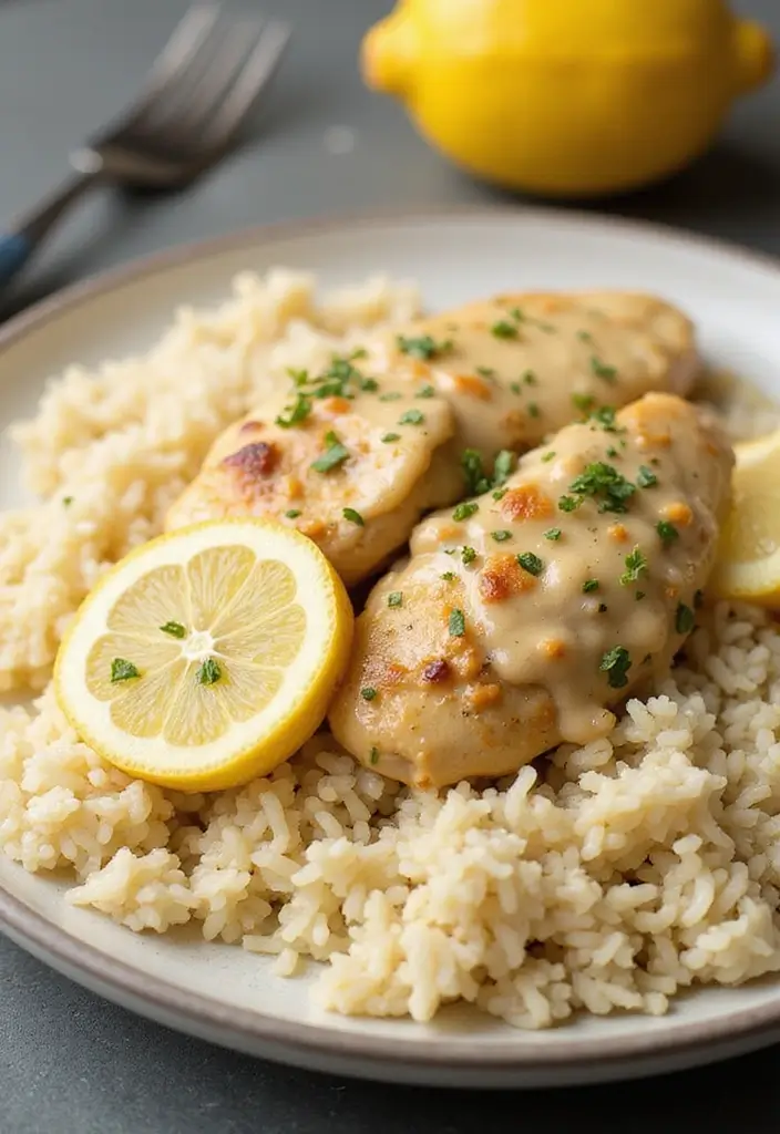 28 Creamy Lemon Pepper Chicken Recipes That Pop with Flavor - 24. Creamy Lemon Pepper Chicken with Basmati Rice