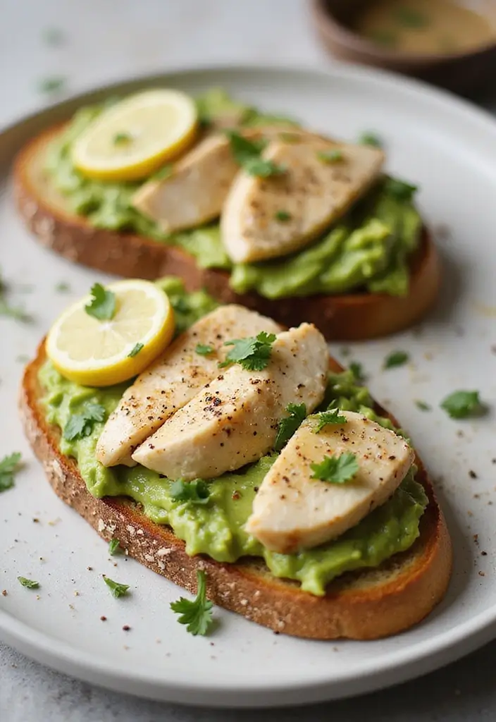 28 Creamy Lemon Pepper Chicken Recipes That Pop with Flavor - 27. Lemon Pepper Chicken and Avocado Toast