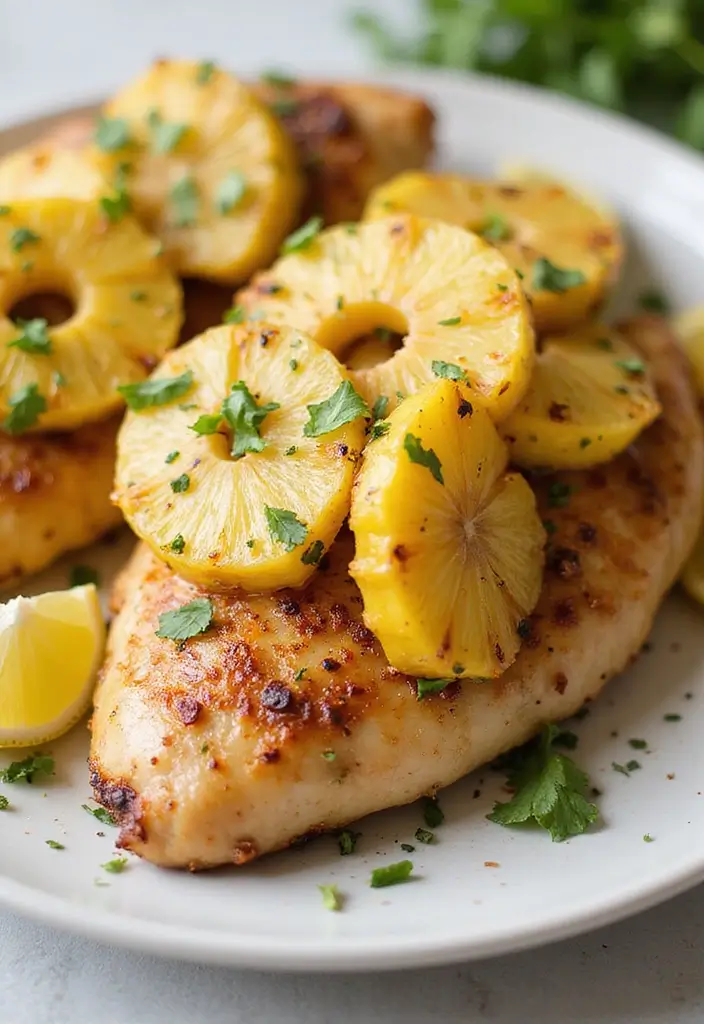28 Creamy Lemon Pepper Chicken Recipes That Pop with Flavor - 28. Lemon Pepper Chicken and Grilled Pineapple