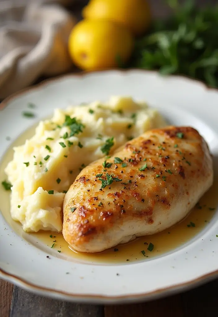 28 Creamy Lemon Pepper Chicken Recipes That Pop with Flavor - 4. Lemon Pepper Chicken with Garlic Mashed Potatoes