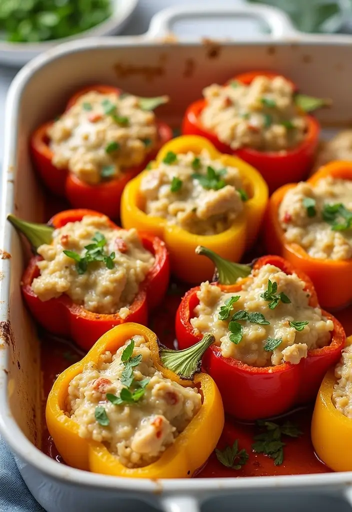 28 Creamy Lemon Pepper Chicken Recipes That Pop with Flavor - 7. Lemon Pepper Chicken Stuffed Peppers