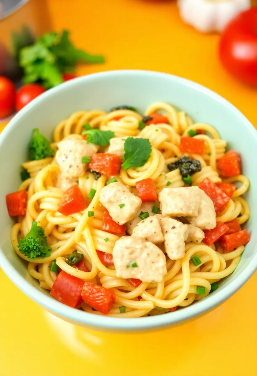 28 Crockpot Creamy Chicken Pasta Recipes That Feel Cozy & Hearty - 21. Creamy Vegetable Chicken Pasta