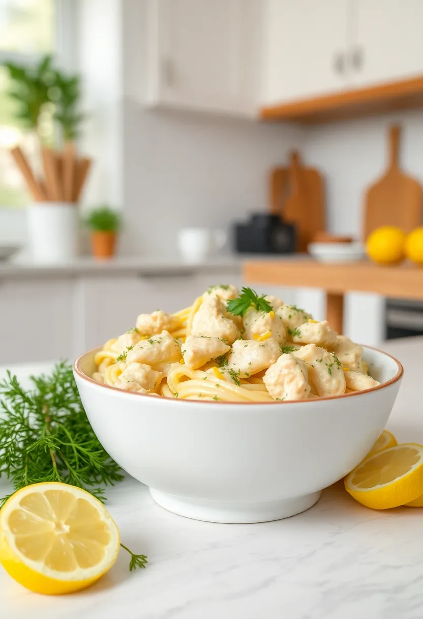 28 Crockpot Creamy Chicken Pasta Recipes That Feel Cozy & Hearty - 22. Creamy Lemon Dill Chicken Pasta
