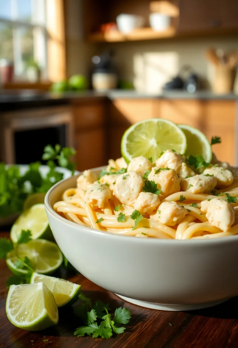 28 Crockpot Creamy Chicken Pasta Recipes That Feel Cozy & Hearty - 25. Creamy Cilantro Lime Chicken Pasta