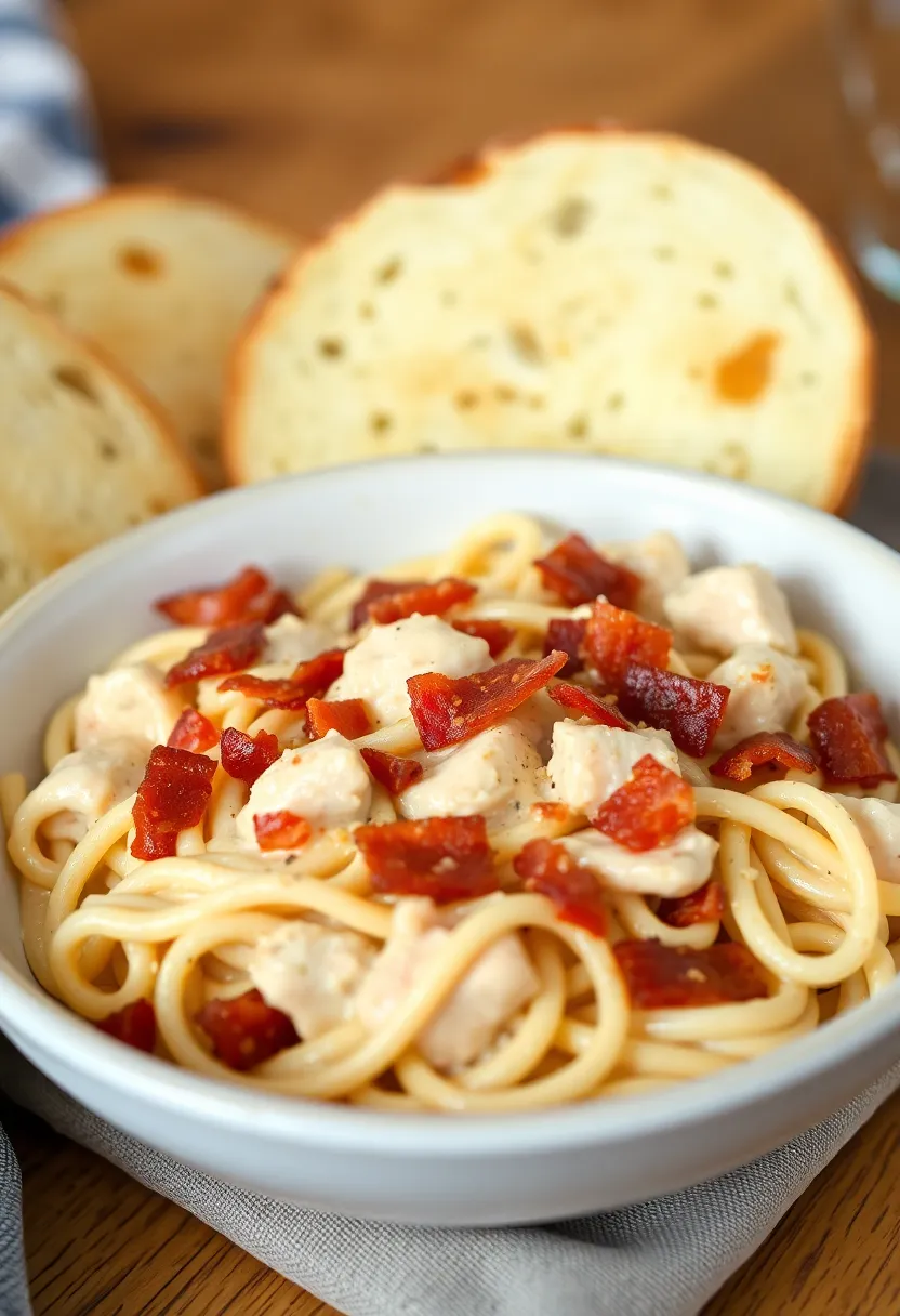 28 Crockpot Creamy Chicken Pasta Recipes That Feel Cozy & Hearty - 26. Creamy Bacon Chicken Pasta