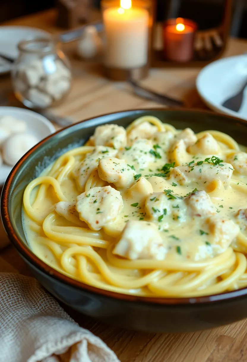 28 Crockpot Creamy Chicken Pasta Recipes That Feel Cozy & Hearty - 27. Creamy Garlic Butter Chicken Pasta