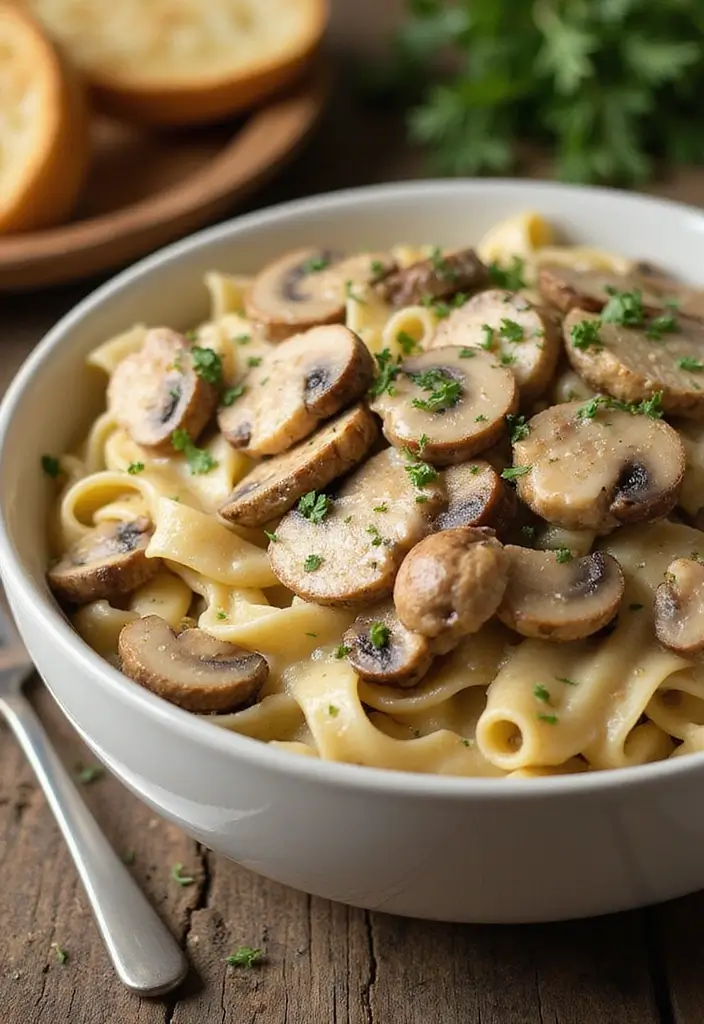 28 Crockpot Creamy Chicken Pasta Recipes That Feel Cozy & Hearty - 3. Creamy Mushroom Chicken Pasta