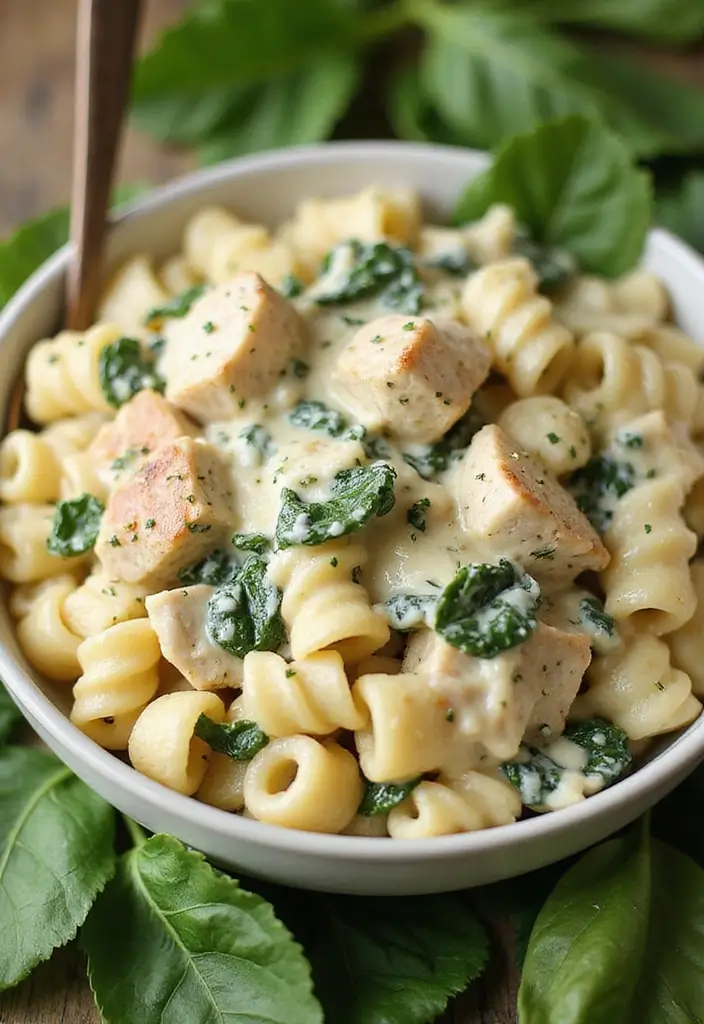 28 Crockpot Creamy Chicken Pasta Recipes That Feel Cozy & Hearty - 4. Spinach and Artichoke Chicken Pasta