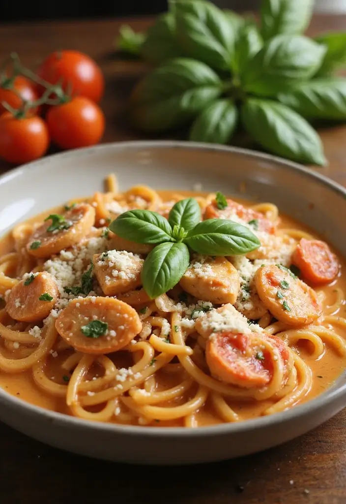 28 Crockpot Creamy Chicken Pasta Recipes That Feel Cozy & Hearty - 6. Creamy Tomato Basil Chicken Pasta