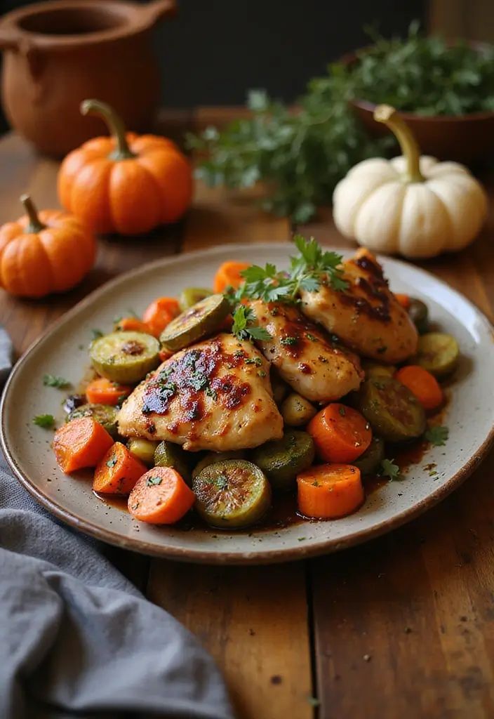 28 Fall Chicken Breast Recipes That Bring Cozy Autumn Flavors - 11. Balsamic Chicken with Roasted Vegetables
