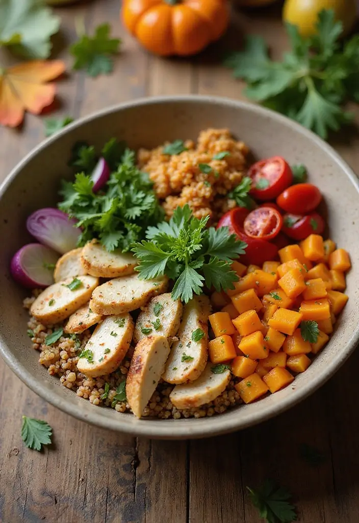 28 Fall Chicken Breast Recipes That Bring Cozy Autumn Flavors - 28. Chicken and Vegetable Quinoa Bowl