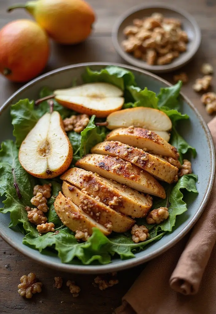 28 Fall Chicken Breast Recipes That Bring Cozy Autumn Flavors - 6. Spiced Chicken and Pear Salad