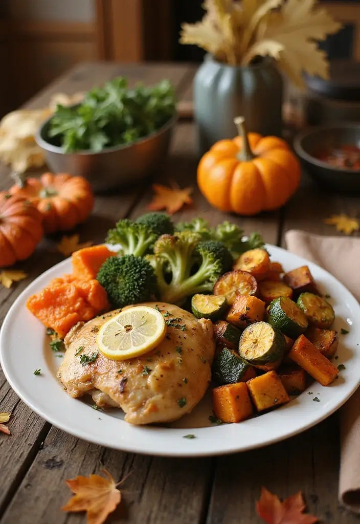 28 Fall Chicken Breast Recipes That Bring Cozy Autumn Flavors - 8. Lemon Thyme Chicken with Roasted Veggies