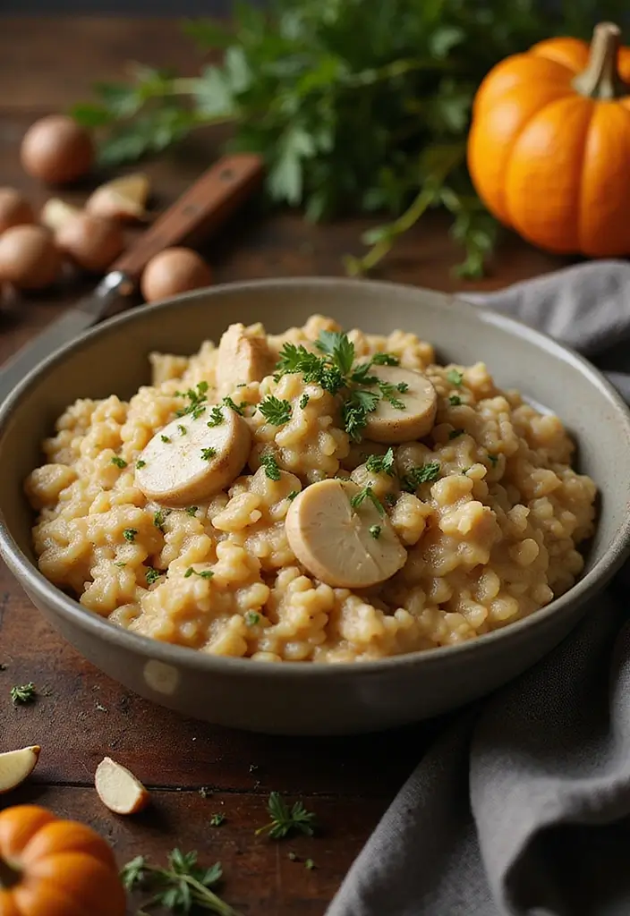 28 Fall Chicken Breast Recipes That Bring Cozy Autumn Flavors - 9. Chicken and Chestnut Risotto