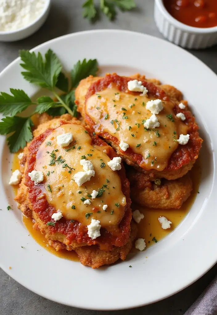 28 Hot Honey Feta Chicken Recipes That Are TikTok-Inspired & Yummy - 21. Hot Honey Feta Chicken Parmesan