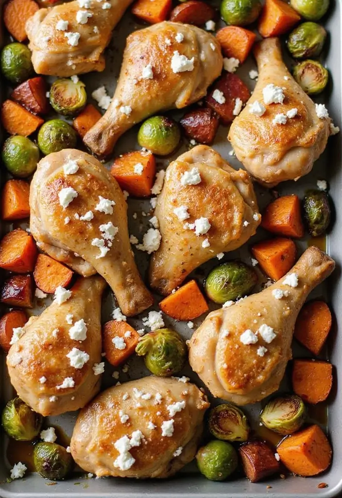 28 Hot Honey Feta Chicken Recipes That Are TikTok-Inspired & Yummy - 6. Hot Honey Feta Chicken Sheet Pan Dinner