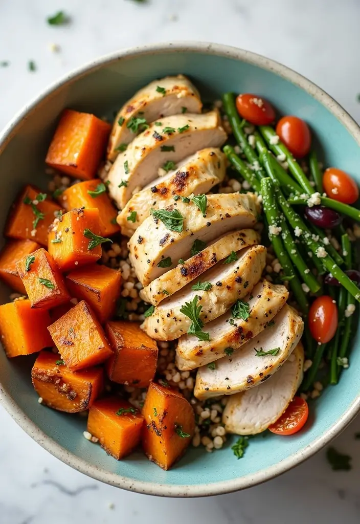 29 Healthy Greek Chicken Bowls That Feel Fresh and Balanced - 13. Greek Chicken and Sweet Potato Bowl