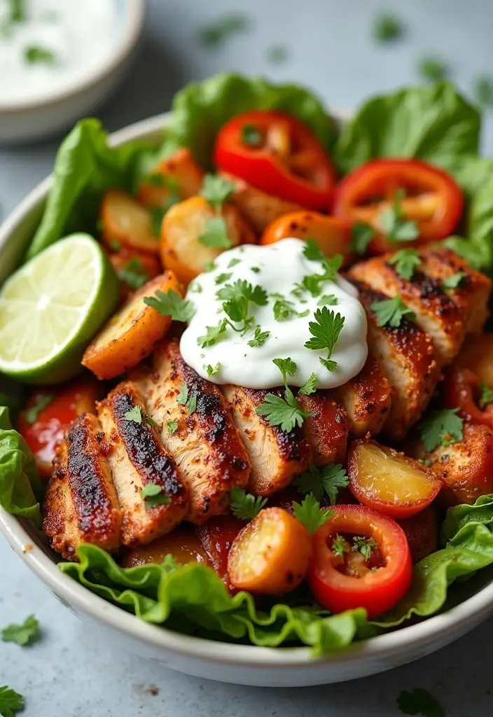 29 Healthy Greek Chicken Bowls That Feel Fresh and Balanced - 16. Greek Chicken Fajita Bowl