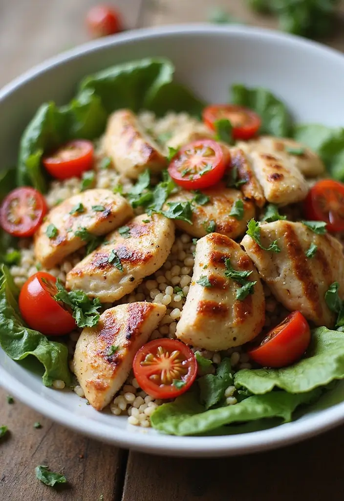 29 Healthy Greek Chicken Bowls That Feel Fresh and Balanced - 24. Greek Chicken and Farro Bowl