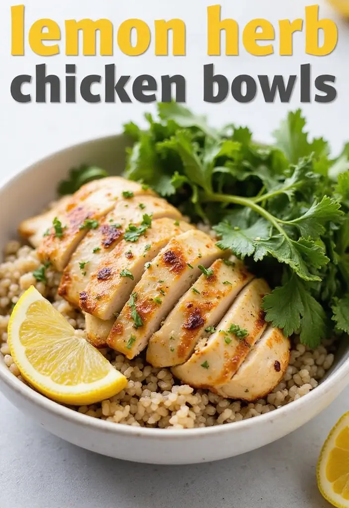 29 Healthy Greek Chicken Bowls That Feel Fresh and Balanced - 4. Lemon Herb Chicken Bowls