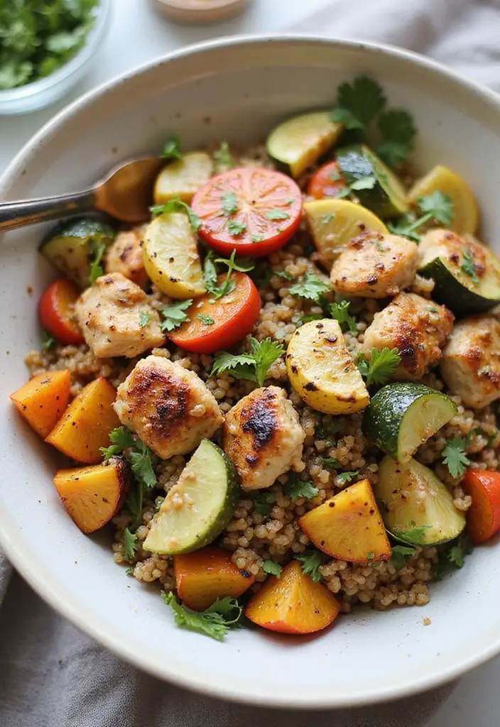 29 Healthy Greek Chicken Bowls That Feel Fresh and Balanced - 5. Mediterranean Quinoa Chicken Bowl