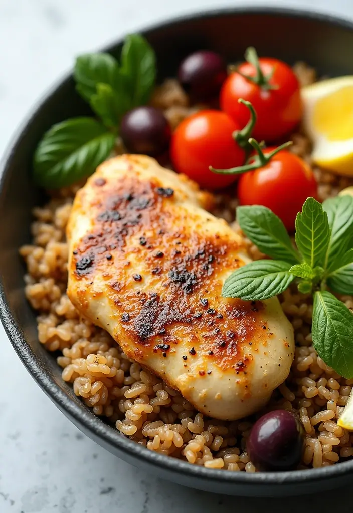 29 Healthy Greek Chicken Bowls That Feel Fresh and Balanced - 6. Greek Chicken Bowls with Brown Rice