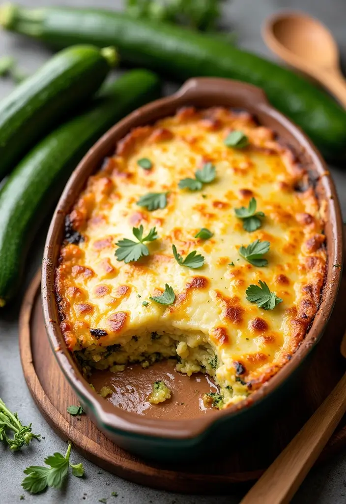 29 Low Carb Ground Chicken Recipes That Are Filling & Flavorful - 1. Cheesy Chicken Zucchini Casserole