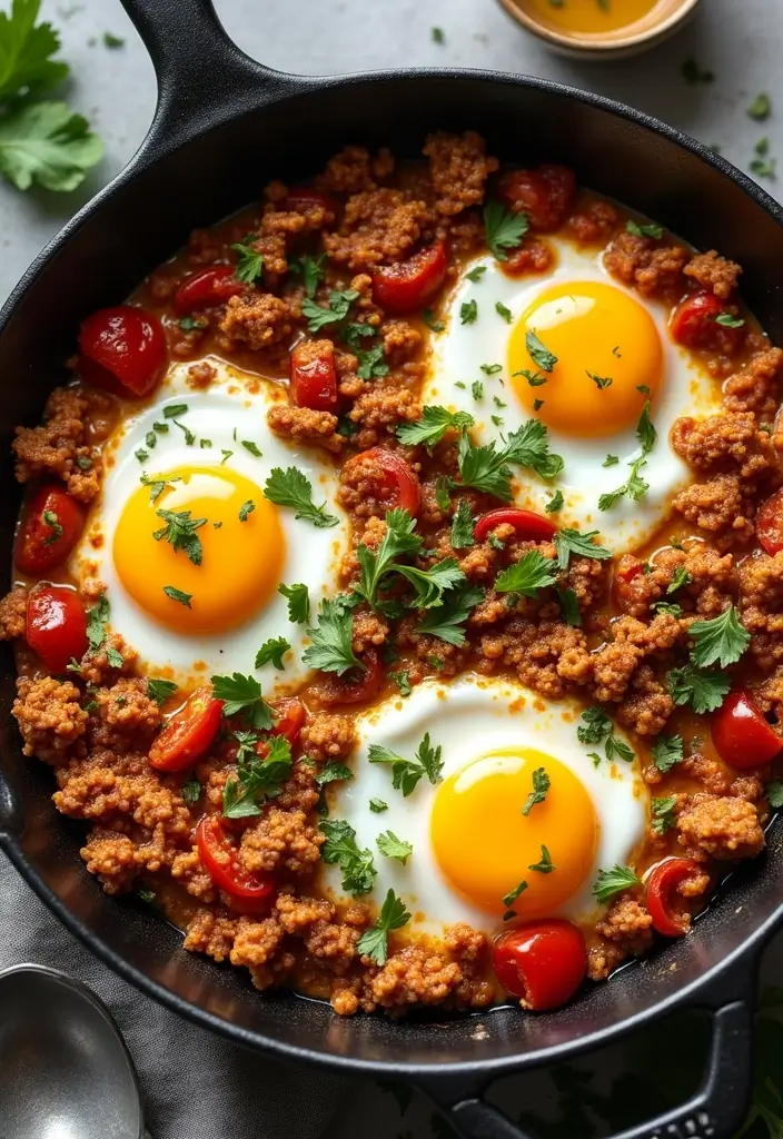 29 Low Carb Ground Chicken Recipes That Are Filling & Flavorful - 14. Ground Chicken Shakshuka