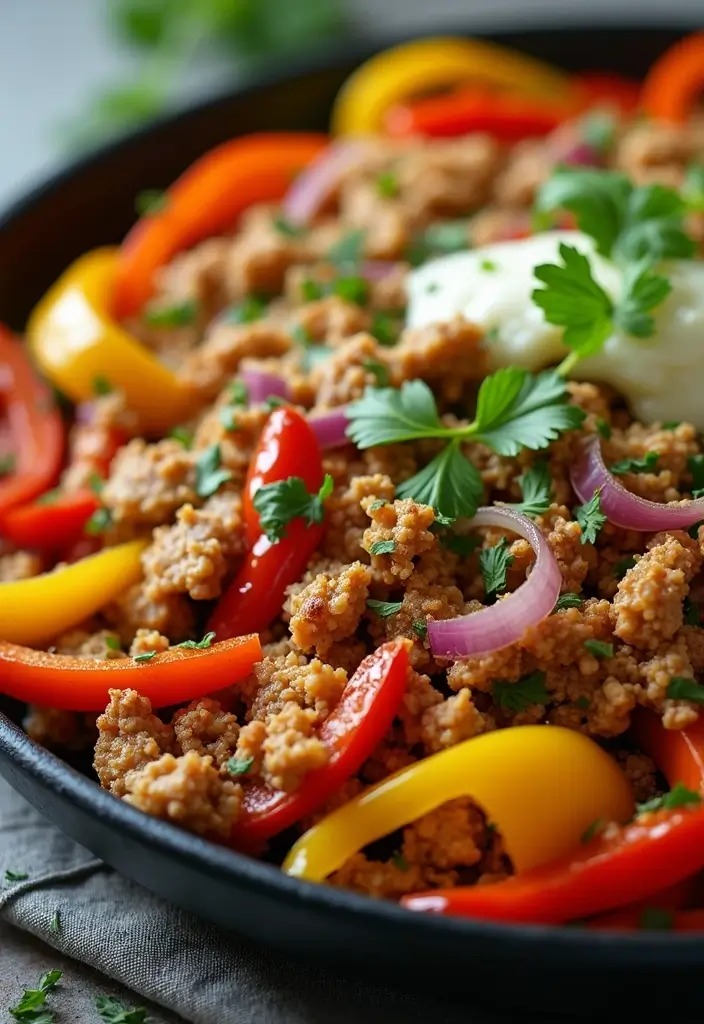 29 Low Carb Ground Chicken Recipes That Are Filling & Flavorful - 19. Ground Chicken Fajitas